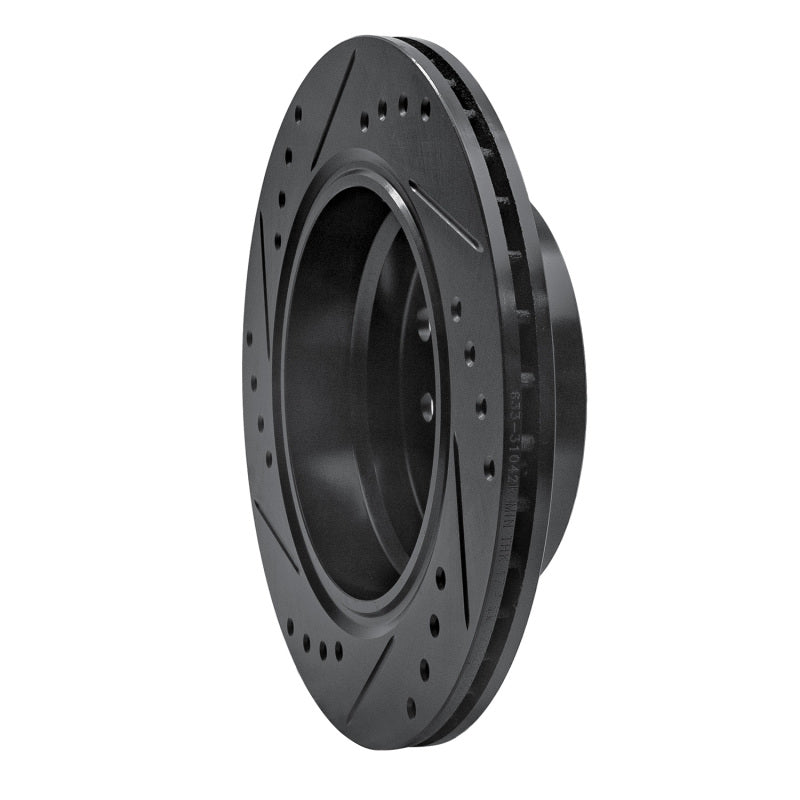 R1 Concepts R1 96-05 BMW 320I (USA/Canada) Rear Right Drilled & Slotted Black Brake Rotor