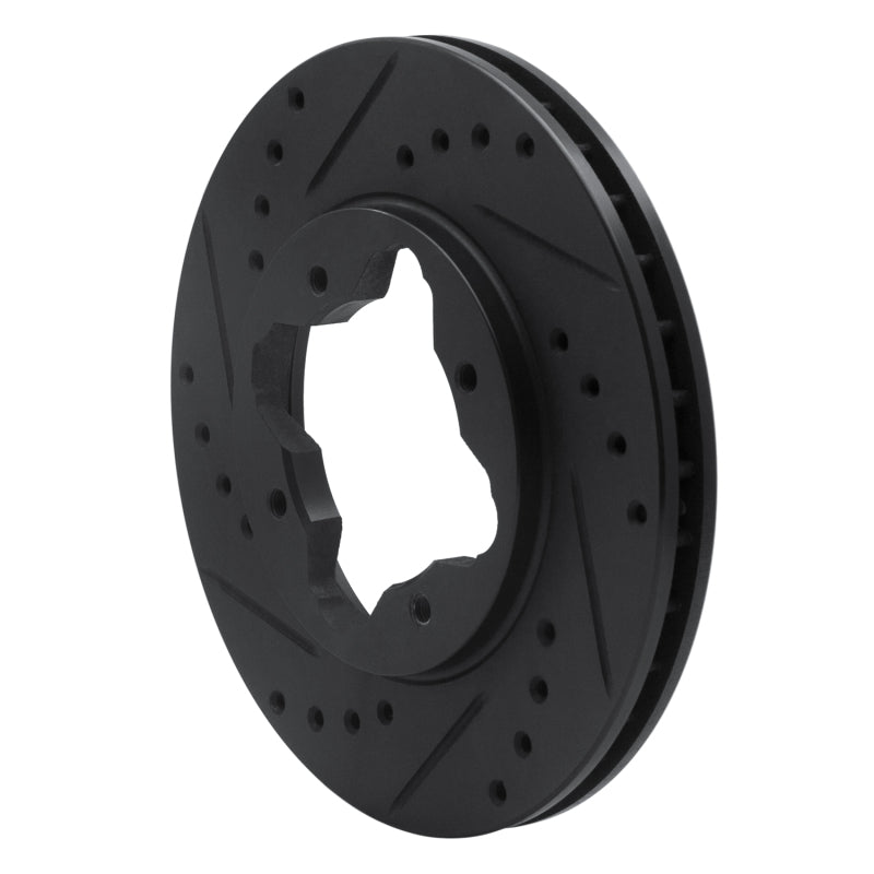 R1 Concepts R1 90-97 Acura CL Front Left Drilled & Slotted Black Brake Rotor