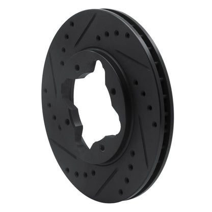 R1 Concepts R1 90-97 Acura CL Front Left Drilled & Slotted Black Brake Rotor