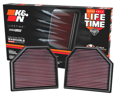 K&N Engineering K&N Replacement Air Filter for 11-14 BMW M5/M6 4.4L V8 / 2015 M4/M3 3.0L I6  (2 per box)