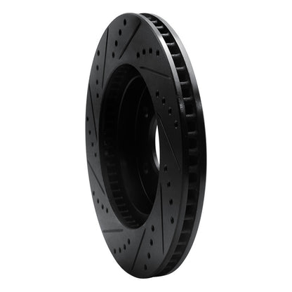 R1 Concepts R1 02-07 Chevrolet Equinox Front Right Drilled & Slotted Black Brake Rotor