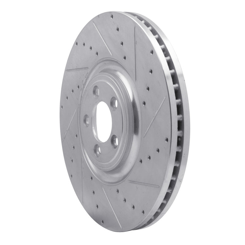 R1 Concepts R1 10-24 Jaguar XF Front Right Drilled & Slotted Silver Brake Rotor