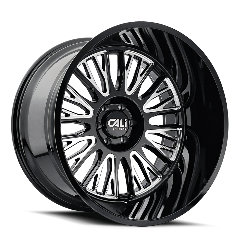 Cali Off-Road 9116 Vertex 26x14 / 6x135 BP / -76mm Offset / 87.1mm Hub Gloss Black Milled Wheel