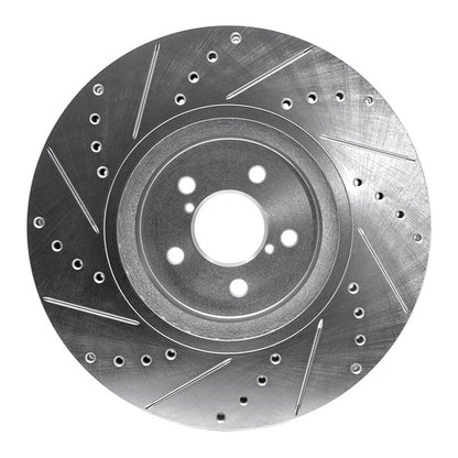 R1 Concepts R1 05-18 Subaru Outback Front Right Drilled & Slotted Silver Brake Rotor