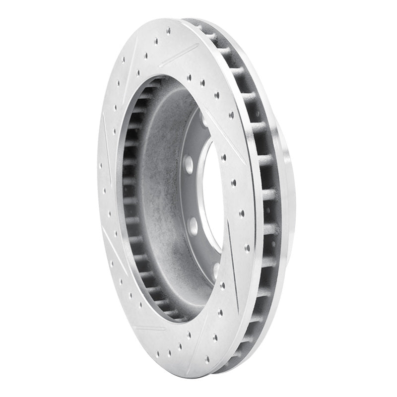 R1 Concepts R1 89-93 Dodge W350 Front Right Drilled & Slotted Silver Brake Rotor