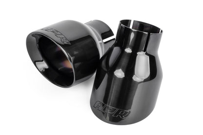 APR Double-Walled 4in Slash-Cut Tips - Polished Diamond Black - Set of 2