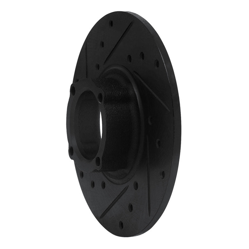R1 Concepts R1 63-79 Austin Healey Sprite Front Left Drilled & Slotted Black Brake Rotor