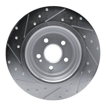 R1 Concepts R1 20-25 Mercedes-Benz GLE350 Rear Right Drilled & Slotted Silver Brake Rotor