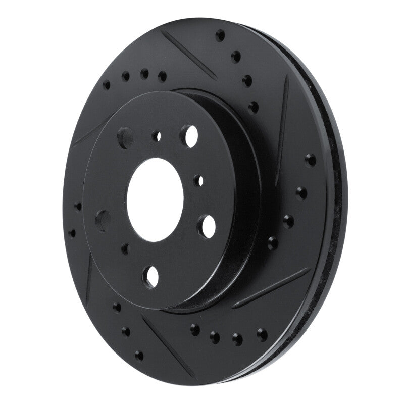 R1 Concepts R1 83-86 Toyota Camry Front Right Drilled & Slotted Black Brake Rotor