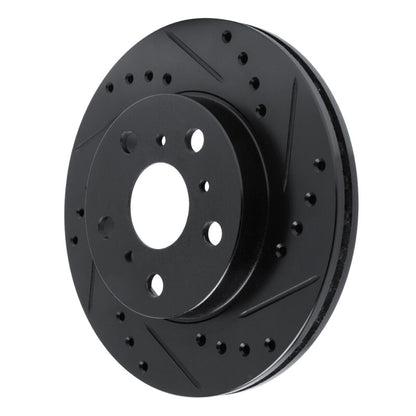 R1 Concepts R1 83-86 Toyota Camry Front Right Drilled & Slotted Black Brake Rotor