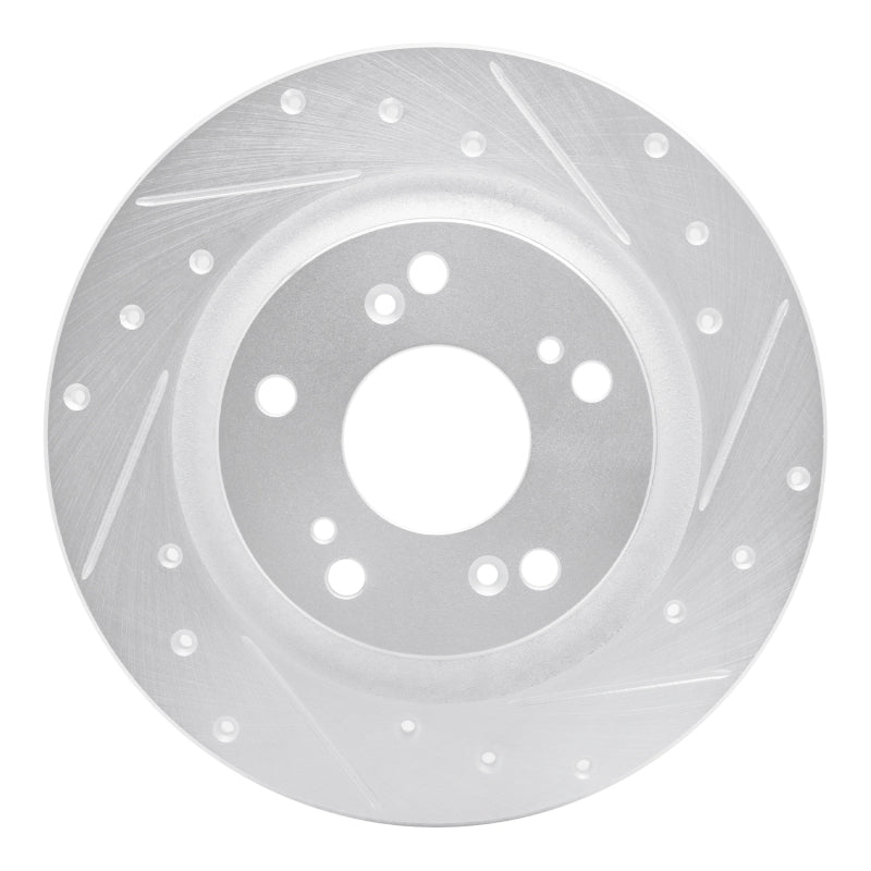R1 Concepts R1 00-09 Honda S2000 Rear Right Drilled & Slotted Silver Brake Rotor