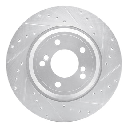 R1 Concepts R1 00-06 BMW M5 Rear Right Drilled & Slotted Silver Brake Rotor