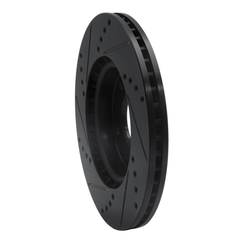 R1 Concepts R1 2011-2025 Hyundai Elantra GT Front Right Drilled & Slotted Black Brake Rotor