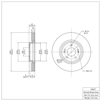 DFC 07-12 Hyundai Veracruz Front Brake Rotor