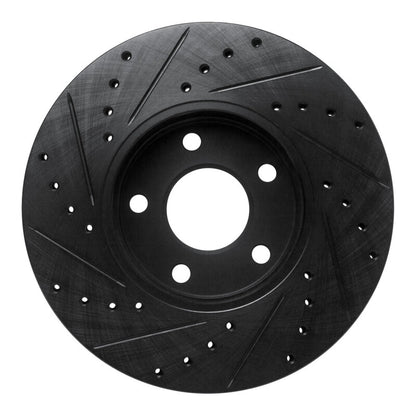 R1 Concepts R1 10-13 Ford Transit Connect Front Right Drilled & Slotted Black Brake Rotor