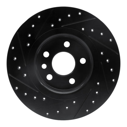 R1 Concepts R1 15-20 Jaguar E-Pace Rear Right Drilled & Slotted Black Brake Rotor