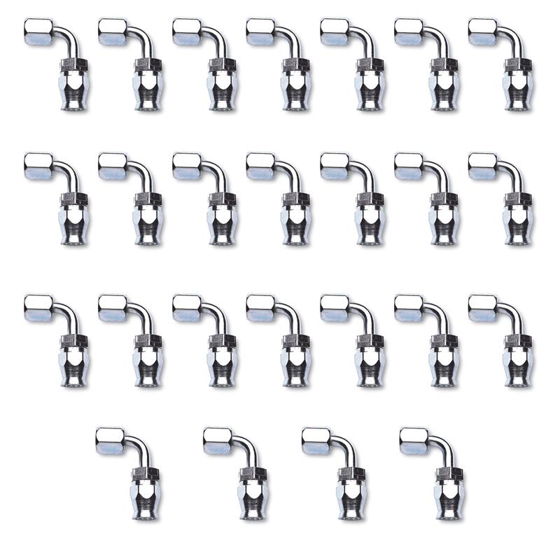 Russell Performance -6 AN Endura PowerFlex Power Steering 90 Degree Hose Ends(25 pcs.)