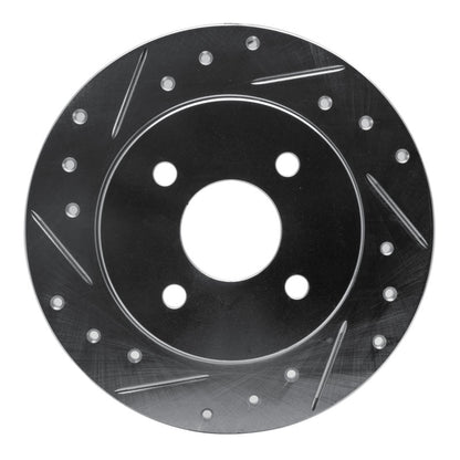R1 Concepts R1 91-98 Saturn SW1 Rear Left Drilled & Slotted Silver Brake Rotor
