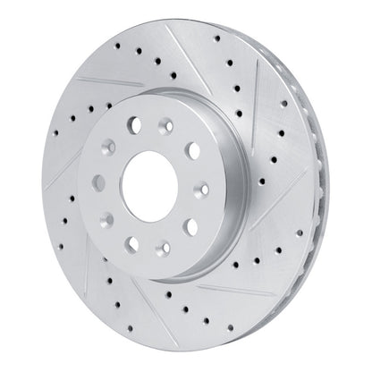 R1 Concepts R1 14-20 Cadillac CT6 Front Right Drilled & Slotted Silver Brake Rotor