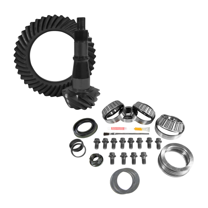 Yukon Gear & Axle Yukon Gear 9.5in GM 4.56 Rear Ring & Pinion Install Kit Axle Bearings and Seals