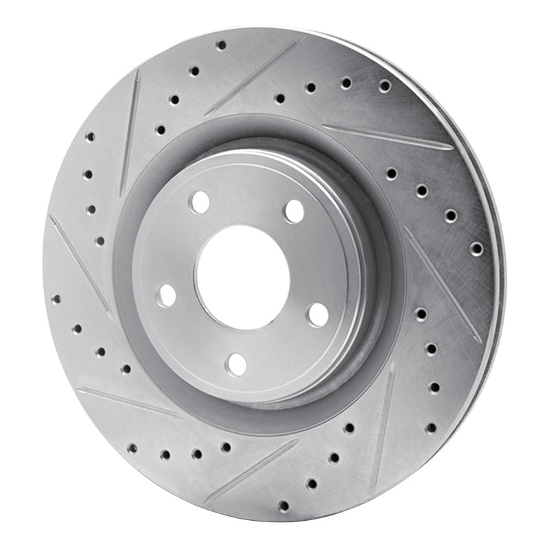 R1 Concepts R1 07-10 Chevrolet COBALT Front Left Drilled & Slotted Silver Brake Rotor