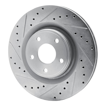 R1 Concepts R1 07-10 Chevrolet COBALT Front Left Drilled & Slotted Silver Brake Rotor
