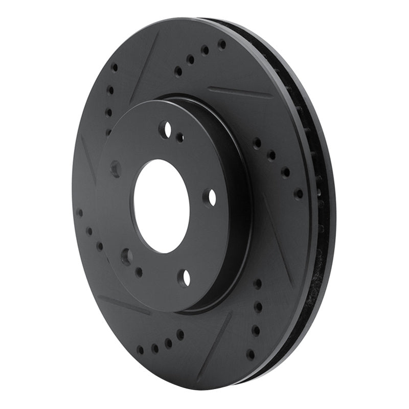 R1 Concepts R1 00-24 Chrysler SEBRING Front Left Drilled & Slotted Black Brake Rotor