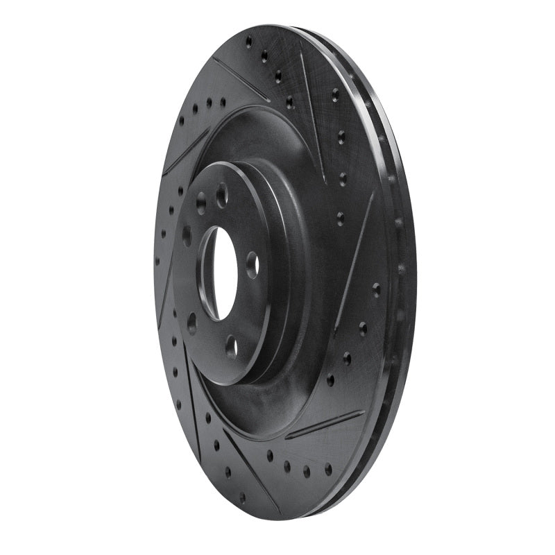 R1 Concepts R1 16-26 Polestar Polestar 2 Rear Right Drilled & Slotted Black Brake Rotor