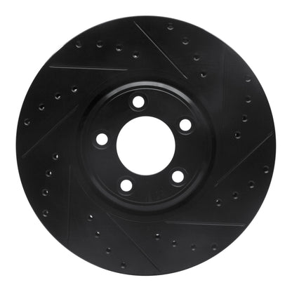 R1 Concepts R1 03-05 Jaguar Vanden Plas Front Right Drilled & Slotted Black Brake Rotor