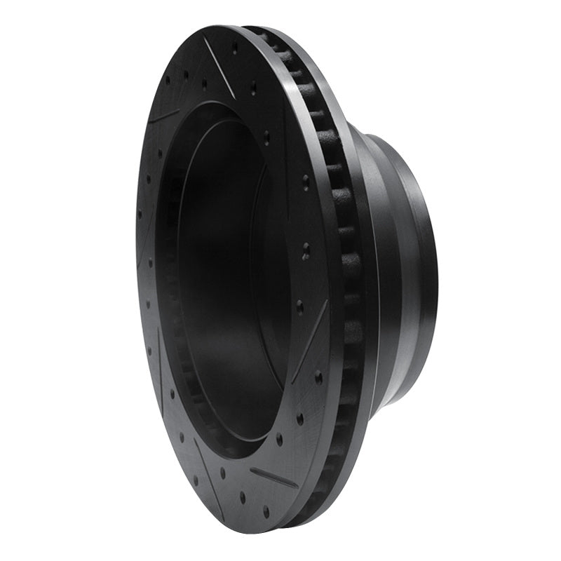 R1 Concepts R1 99-04 Ford F-350 Super Duty 2WD Rear Left Drilled & Slotted Black Brake Rotor