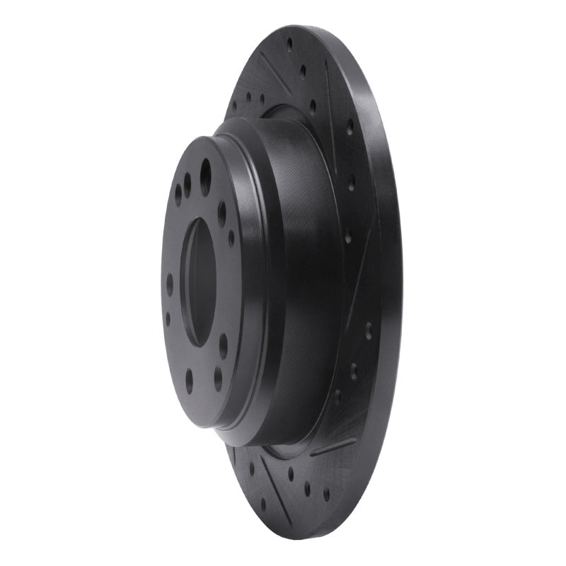 R1 Concepts R1 99-01 Acura RL Rear Right Drilled & Slotted Black Brake Rotor