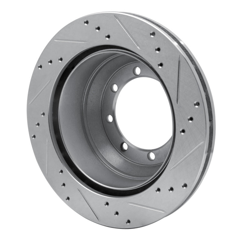 R1 Concepts R1 99-04 Ford F-350 Super Duty 4WD Rear Left Drilled & Slotted Silver Brake Rotor