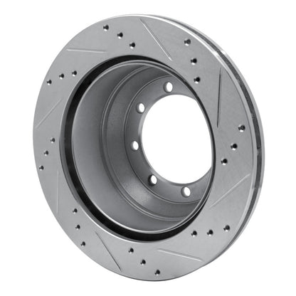 R1 Concepts R1 99-04 Ford F-350 Super Duty 4WD Rear Left Drilled & Slotted Silver Brake Rotor