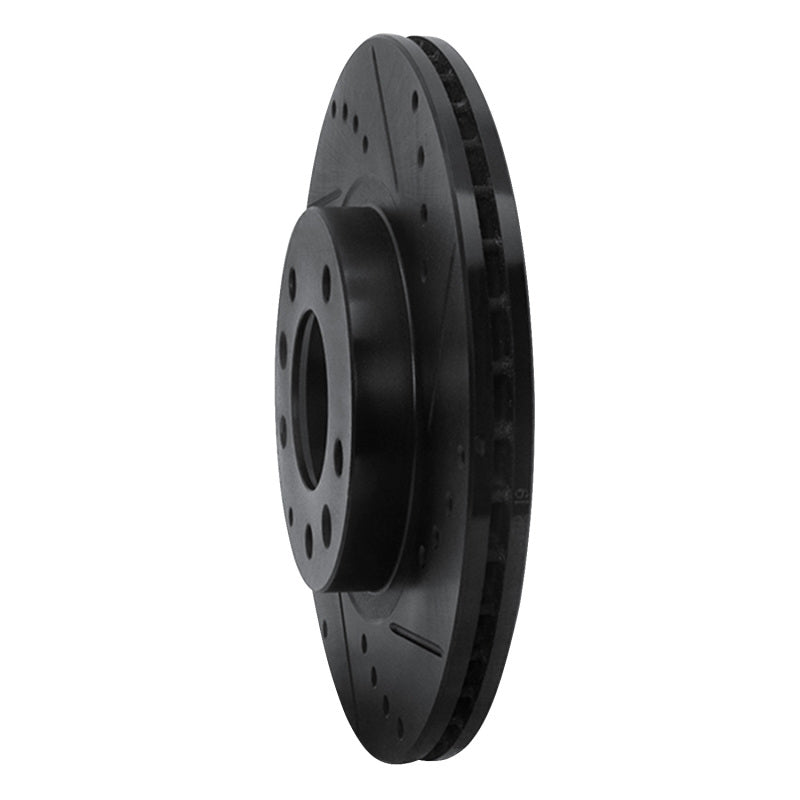 R1 Concepts R1 06-15 Mazda MX-5 Miata Front Right Drilled & Slotted Black Brake Rotor