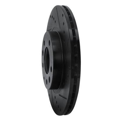 R1 Concepts R1 06-15 Mazda MX-5 Miata Front Right Drilled & Slotted Black Brake Rotor