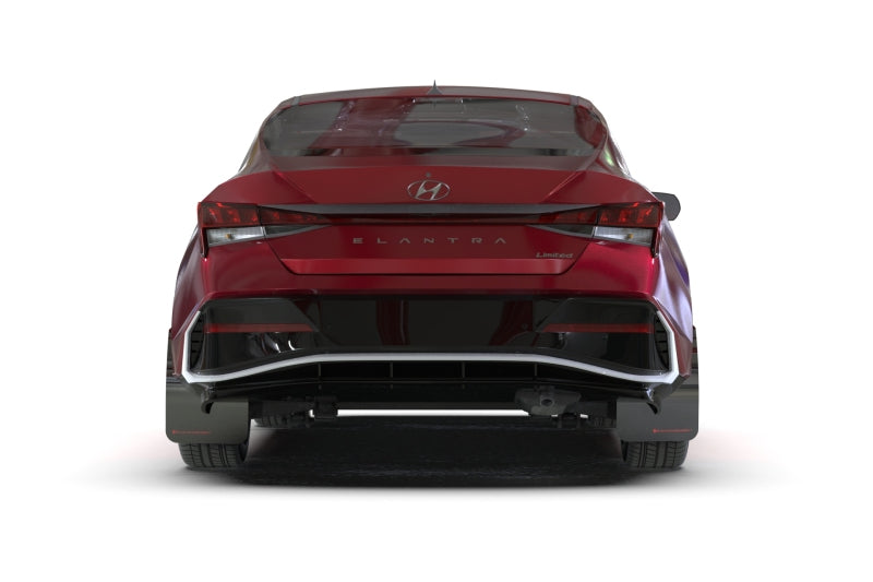 Rally Armor 24-26 Hyundai Elantra Black Mud Flap White Logo