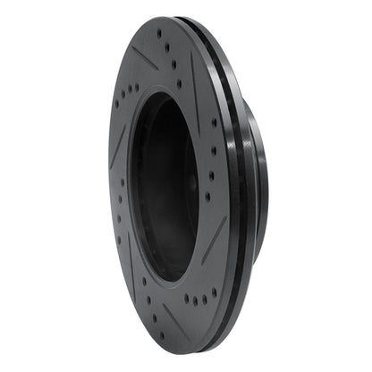 R1 Concepts R1 03-06 Dodge Verna (Mexico) Front Left Drilled & Slotted Black Brake Rotor