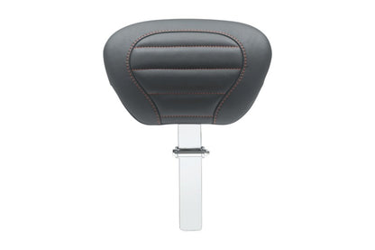 Mustang Motorcycle Mustang 08-21 HD Electra Glide,Rd Glide,Rd King,Str Glide Driver Backrest - Black w/ Red Stitching