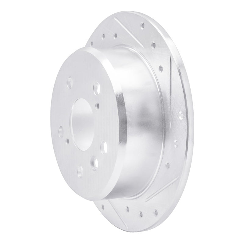 R1 Concepts R1 92-03 Lexus ES300 Rear Right Drilled & Slotted Silver Brake Rotor