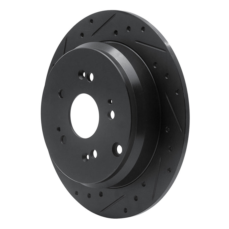 R1 Concepts R1 2005-2018 Acura RDX Rear Left Drilled & Slotted Black Brake Rotor