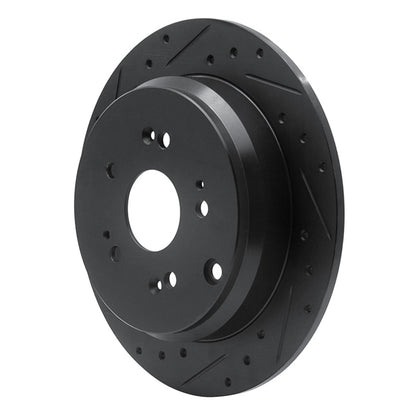 R1 Concepts R1 2005-2018 Acura RDX Rear Left Drilled & Slotted Black Brake Rotor