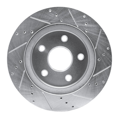R1 Concepts R1 08-12 Jeep J8 Front Left Drilled & Slotted Silver Brake Rotor