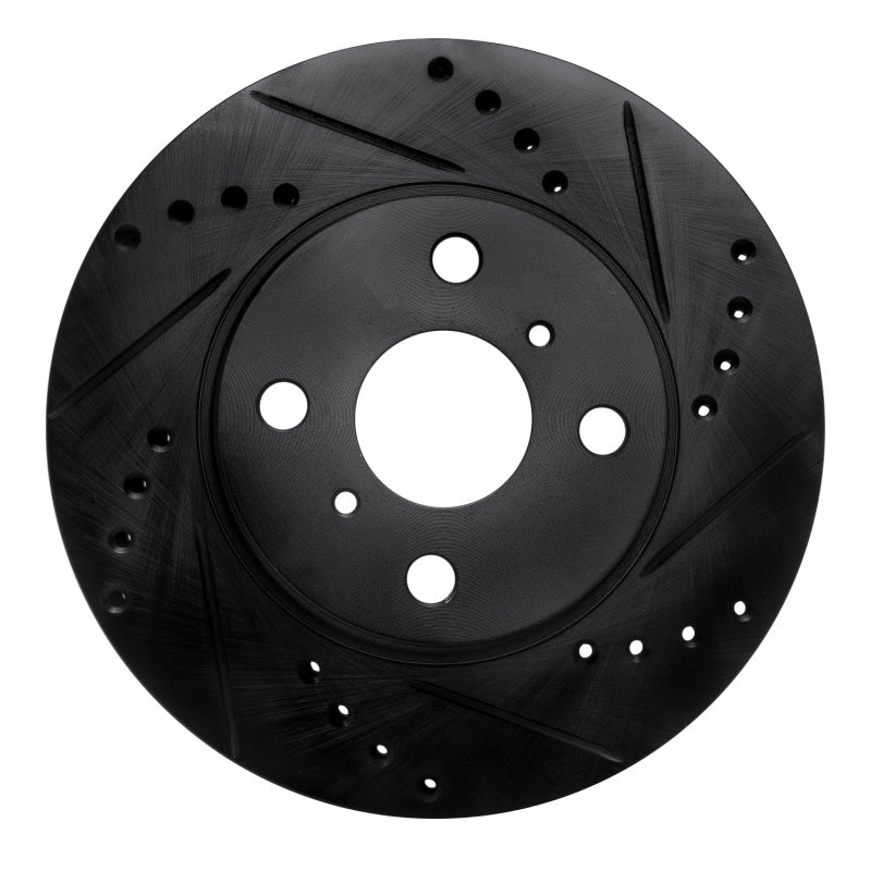 R1 Concepts R1 01-03 Toyota Prius Front Right Drilled & Slotted Black Brake Rotor