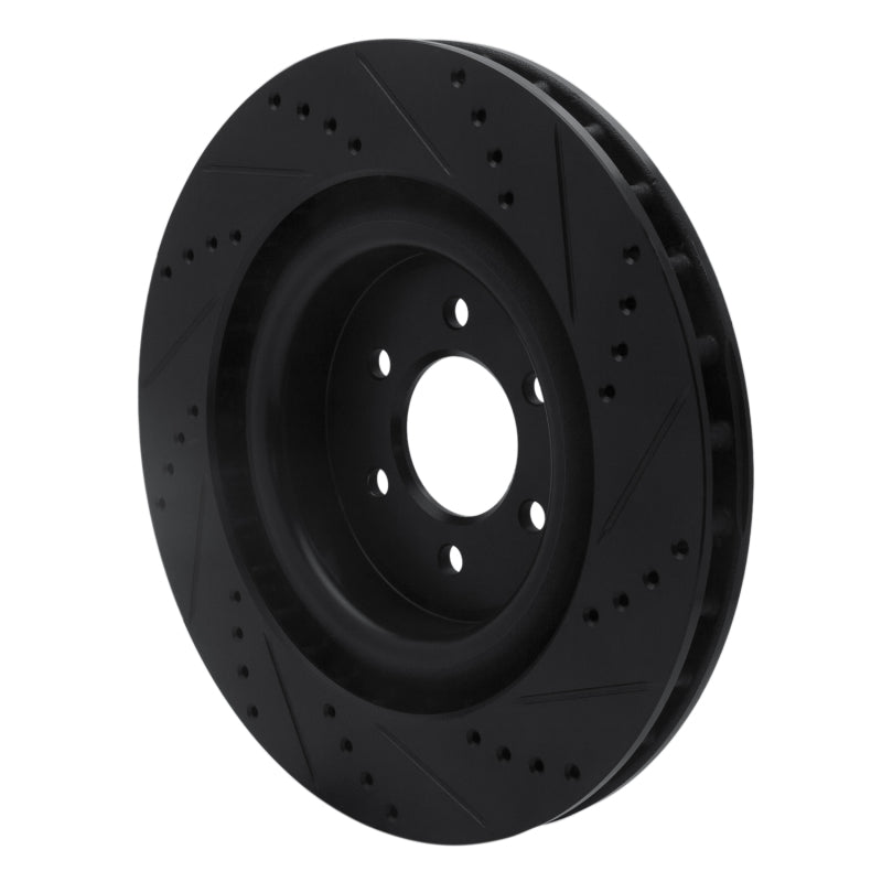 R1 Concepts R1 03-17 Dodge Viper Rear Left Drilled & Slotted Black Brake Rotor