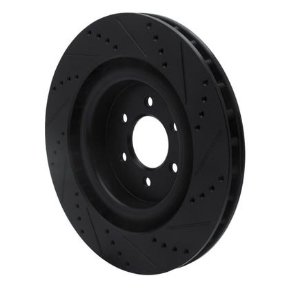 R1 Concepts R1 03-17 Dodge Viper Rear Left Drilled & Slotted Black Brake Rotor