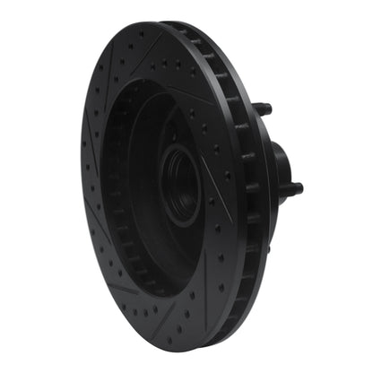 R1 Concepts R1 73-93 Ford E-100 Econoline Front Right Drilled & Slotted Black Brake Rotor