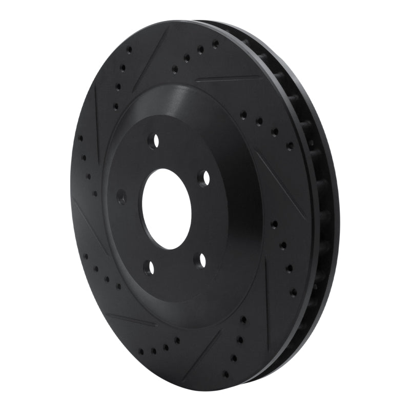 R1 Concepts R1 97-09 Cadillac XLR Right Front Drilled & Slotted Black Brake Rotor