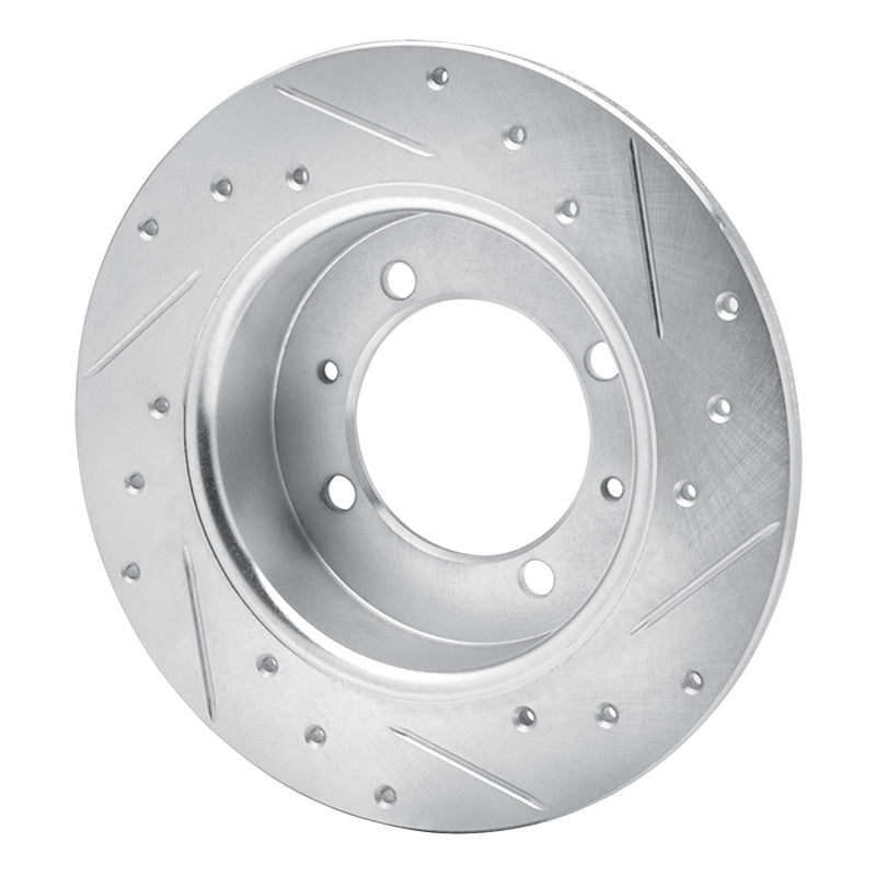 R1 Concepts R1 88-93 Dodge COLT Rear Left Drilled & Slotted Silver Brake Rotor