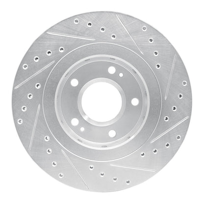 R1 Concepts R1 05-22 Mitsubishi Outlander Front Left Drilled & Slotted Silver Brake Rotor