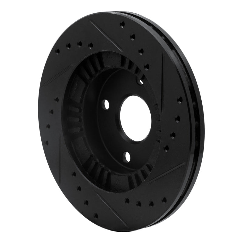 R1 Concepts R1 99-03 Mazda Protege Front Left Drilled & Slotted Black Brake Rotor